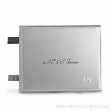 Li-ion Polymer Battery Cell for R/C Products, 3.7V Voltage, 4,200mAh Capacity